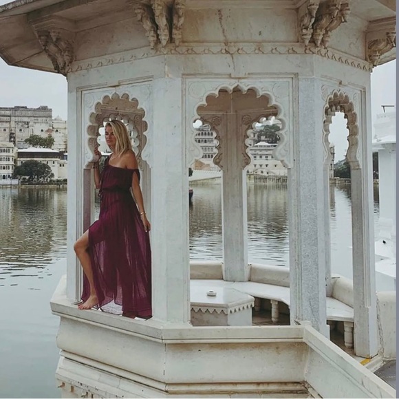 NEW Miguelina Womens Juno Tassel Tie Dress in Magic Magenta Maxi Dress Size S - Picture 11 of 11